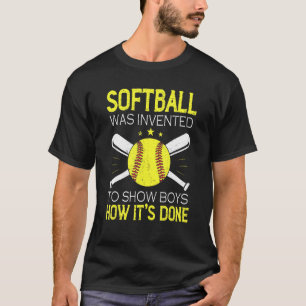 Softball werd uitgevonden aan Shows jongens hoe he T-shirt