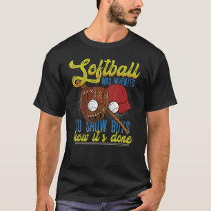 Softball werd uitgevonden aan Shows jongens hoe he T-shirt