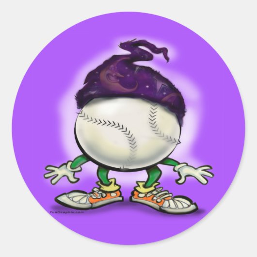 Softball-wizard Ronde Sticker (Voorkant)
