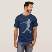Softball Word Art van honkbalspeler T-shirt (Voorkant volledig)