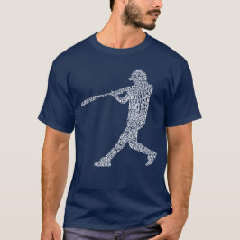Softball Word Art van honkbalspeler T-shirt