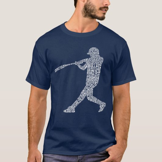 Softball Word Art van honkbalspeler T-shirt (Voorkant)