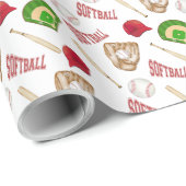 Softball Wrapping Paper Cadeaupapier (Rol Hoek)