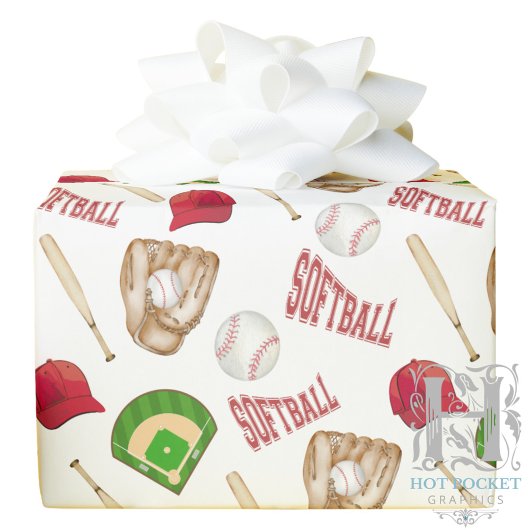 Softball Wrapping Paper Cadeaupapier