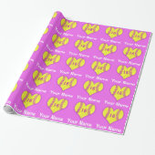Softball Wrapping Paper met NAAM, Jersey NUMBER Cadeaupapier (Uitgerold)