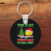 Softball Xmas Tree Lights This Is My Christmas Paj Sleutelhanger (Voorkant)