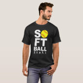 SOFTBALL Yellow Ball met Batting, Pitching Stance T-shirt (Voorkant volledig)