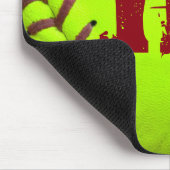 Softball Yellow Fast Monogram Initiaal Muismat (Hoek)