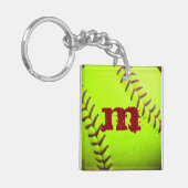 Softball Yellow Fast Pitch 8U 10U 12U 14 Sleutelha Sleutelhanger (Voorkant Links)