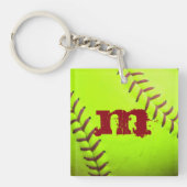 Softball Yellow Fast Pitch 8U 10U 12U 14 Sleutelha Sleutelhanger (Voorkant)