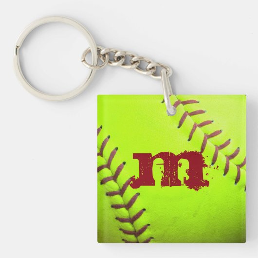 Softball Yellow Fast Pitch 8U 10U 12U 14 Sleutelha Sleutelhanger (Voorkant)