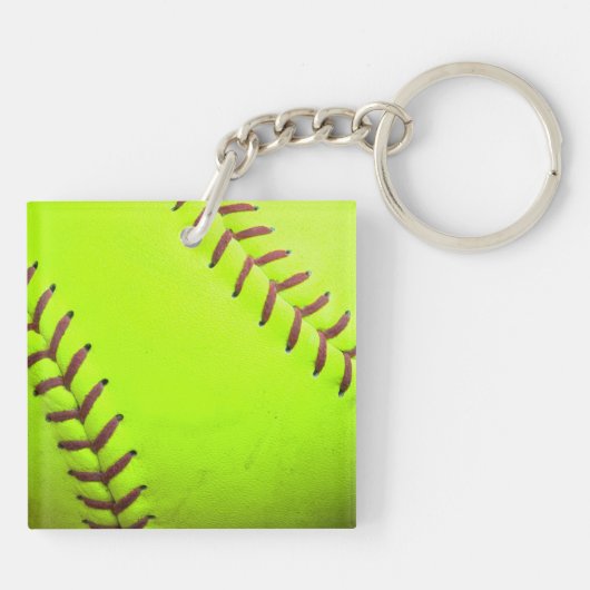 Softball Yellow Fast Pitch 8U 10U 12U 14 Sleutelha Sleutelhanger (Achterkant)