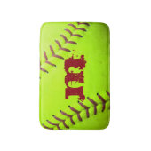 Softball Yellow Fast Pitch 8U 10U 12U 14U Bath Mat (Voorkant Verticaal)