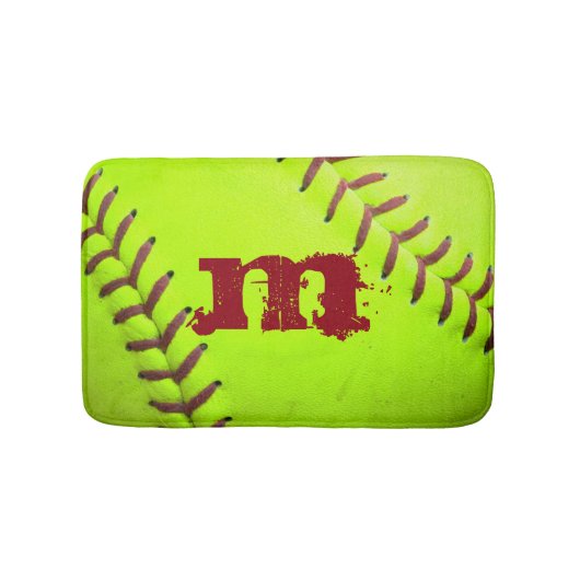Softball Yellow Fast Pitch 8U 10U 12U 14U Bath Mat (Voorkant)
