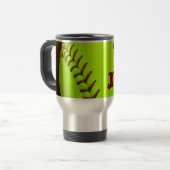 Softball Yellow Fast Pitch 8U 10U Coffee-Mok van 1 Reisbeker (Voorkant links)