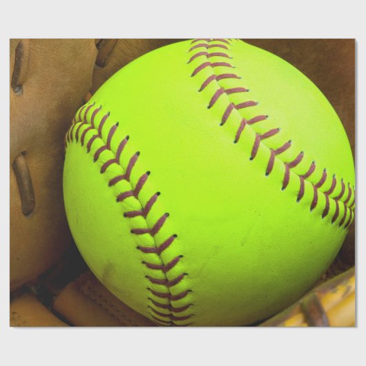 Softball Yellow Fast Pitch 8U 10U-verpakkingspapie Cadeaupapier (Vlak)