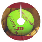 Softball Yellow Fast Pitch 8U kerstboomrok Kerstboom Rok (Voorkant)