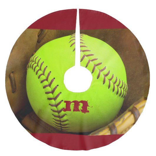 Softball Yellow Fast Pitch 8U kerstboomrok Kerstboom Rok (Voorkant)