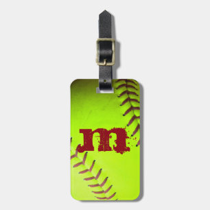 Softball Yellow Fast Pitch 8U Monogram Bagagelabel