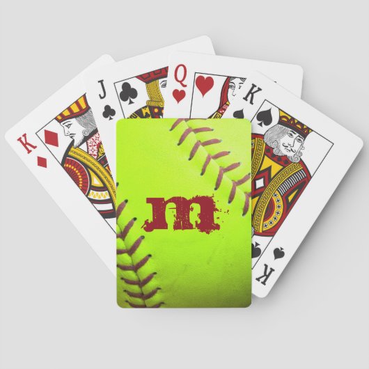 Softball Yellow Fast Pitch 8U-pokerspeelkaarten Speelkaarten (Achterkant)