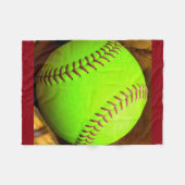 Softball Yellow Fast Pitch Fleece Blanket, 30 x 40 Deken (Voorkant (Horizontaal))