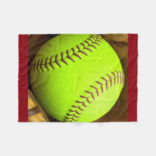 Softball Yellow Fast Pitch Fleece Blanket, 30 x 40 Deken (Voorkant (Horizontaal))