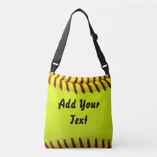 Softball Yellow Softball Sportteam coach Crossbody Tas (Voorkant)