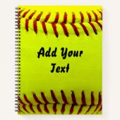 Softball Yellow Softball Sportteam coach Notitieboek (Voorkant)
