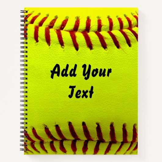 Softball Yellow Softball Sportteam coach Notitieboek (Voorkant)