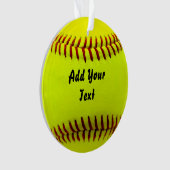 Softball Yellow Softball Sportteam coach Ornament (voorkant)
