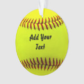 Softball Yellow Softball Sportteam coach Ornament (voorkant)
