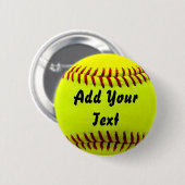 Softball Yellow Softball Sportteam coach Ronde Button 5,7 Cm (Voorkant /achterkant)