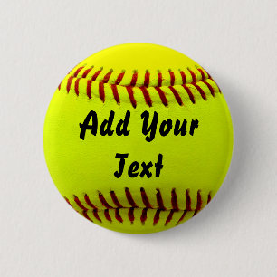 Softball Yellow Softball Sportteam coach Ronde Button 5,7 Cm