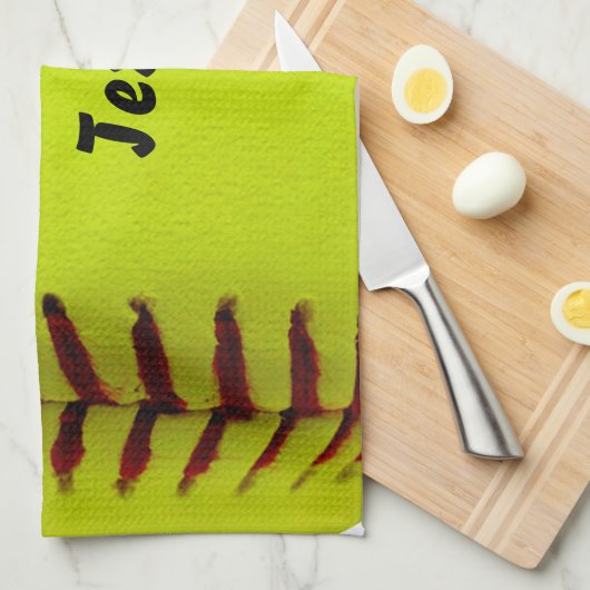 Softball Yellow Softball Sportteam coach Theedoek (Quarter Fold)