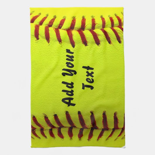 Softball Yellow Softball Sportteam coach Theedoek (Verticaal)