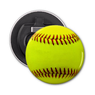 Softball Yellow Team Button Flesopener