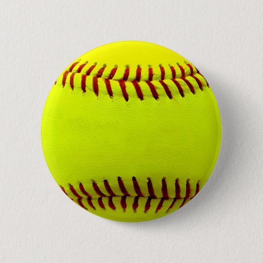 Softball Yellow Team Ronde Button 5,7 Cm (Voorkant)