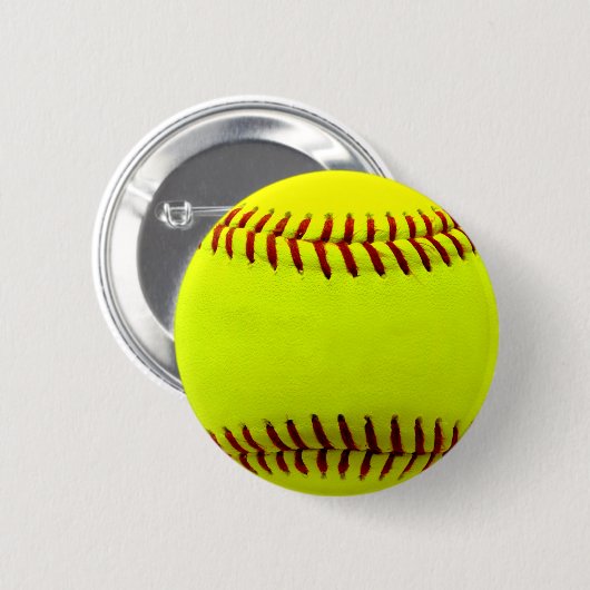 Softball Yellow Team Ronde Button 5,7 Cm (Voorkant /achterkant)