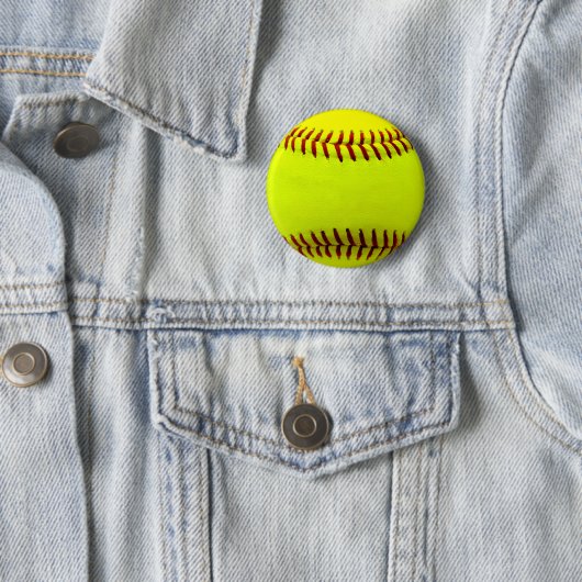  Softball Yellow Team Ronde Button 5,7 Cm (In situ)