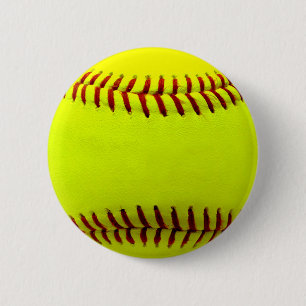 Softball Yellow Team Ronde Button 5,7 Cm