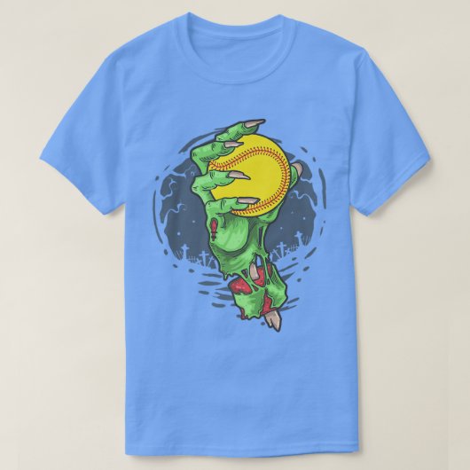 Softball Zombie Hand Softball Player Halloween Cos T-shirt (Design voorkant)