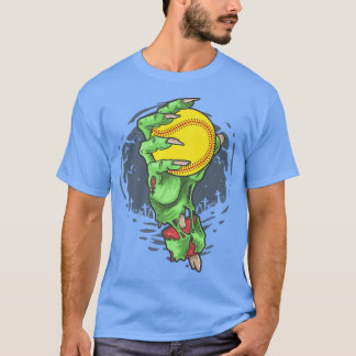 Softball Zombie Hand Softball Player Halloween Cos T-shirt
