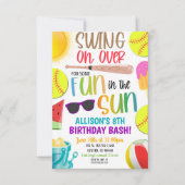 Softball Zomer Party Uitnodiging (Voorkant)