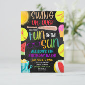 Softball Zomer Party Uitnodiging (Staand voorkant)