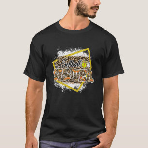 Softball Zuster Leopard Bleaching Familie Materie T-shirt