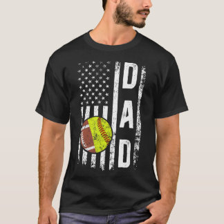 SoftballDad US FlagSoftball Fatherboy T-shirt