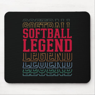 Softballegende Grappige gelaagde tekst Teamspeler  Muismat