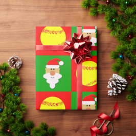 Softballen en kerstbal met kerstbal cadeaupapier