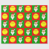 Softballen en kerstbal met kerstbal cadeaupapier (Vlak)