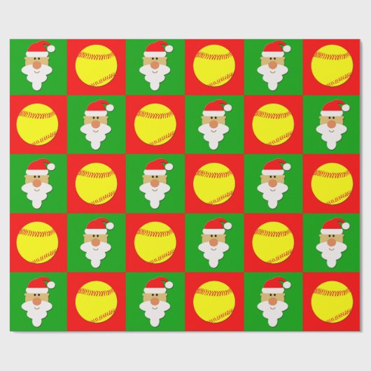 Softballen en kerstbal met kerstbal cadeaupapier (Vlak)